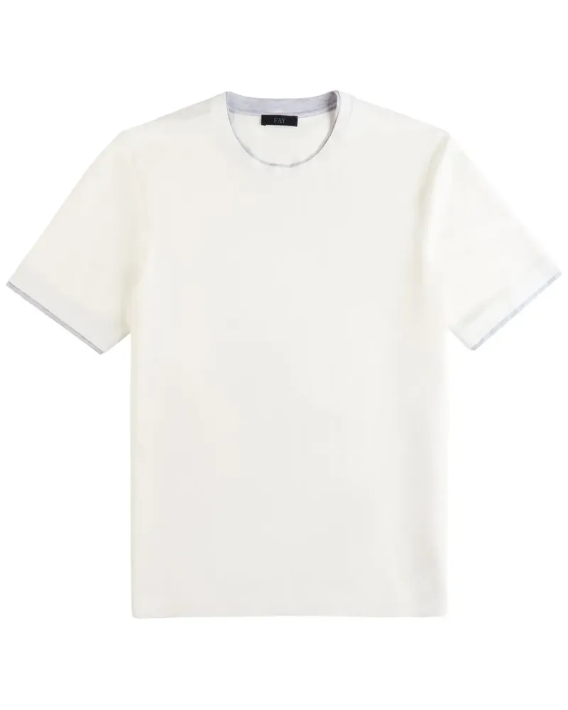 Fay T-Shirt aus Baumwolle Weiß