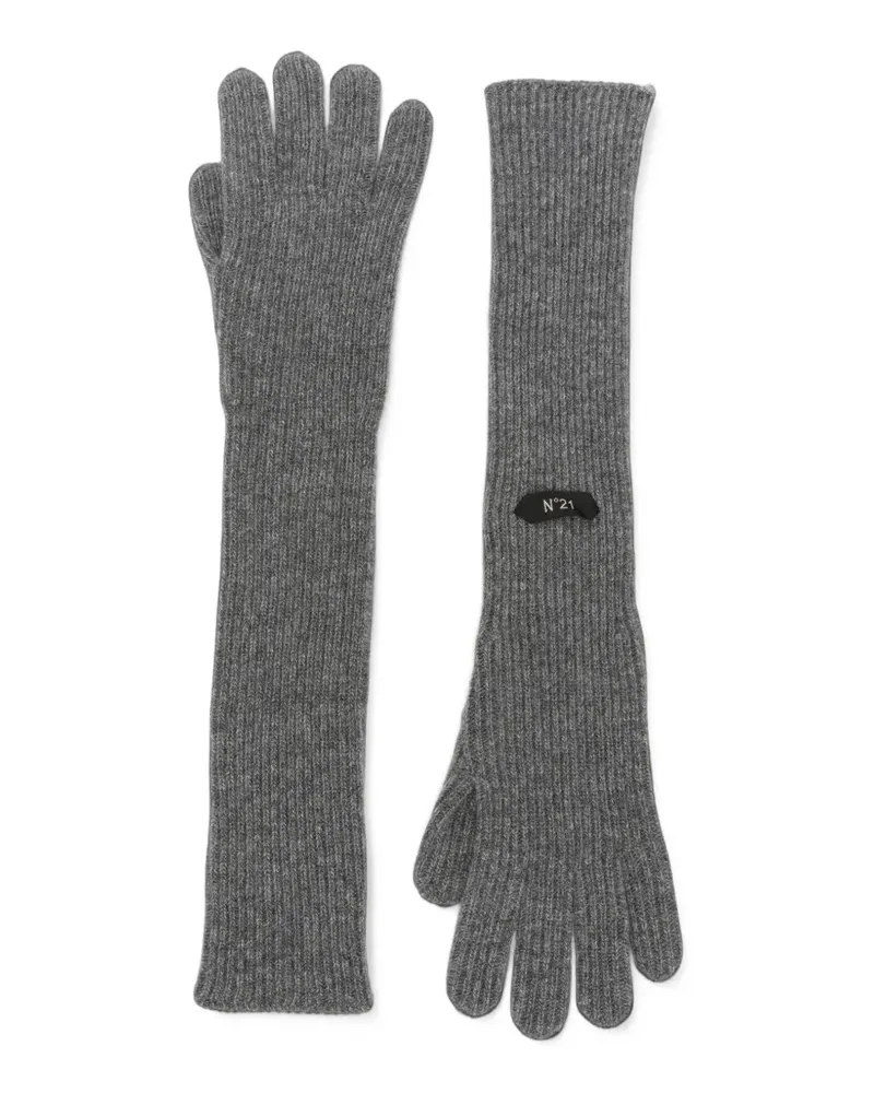 N° 21 Handschuhe aus geripptem Strick - Grau Grau