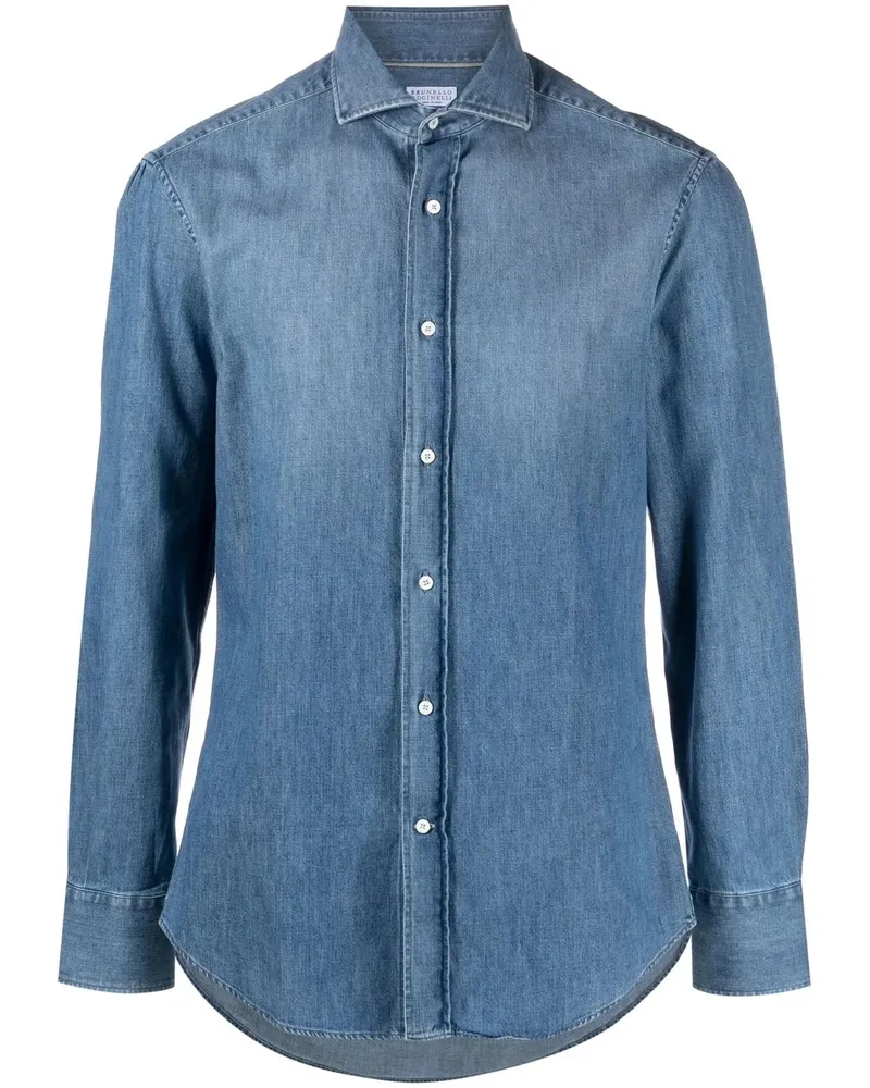 Brunello Cucinelli Klassisches Jeanshemd - Blau Blau