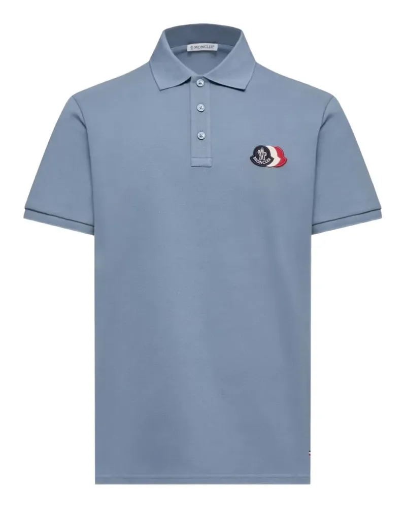 Moncler Poloshirt mit Logo-Patch - Blau Blau