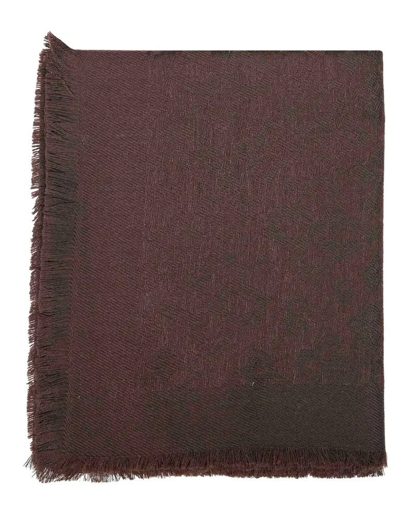 Tagliatore Ausgefranster Schal mit Jacquard-Logo - Braun Braun
