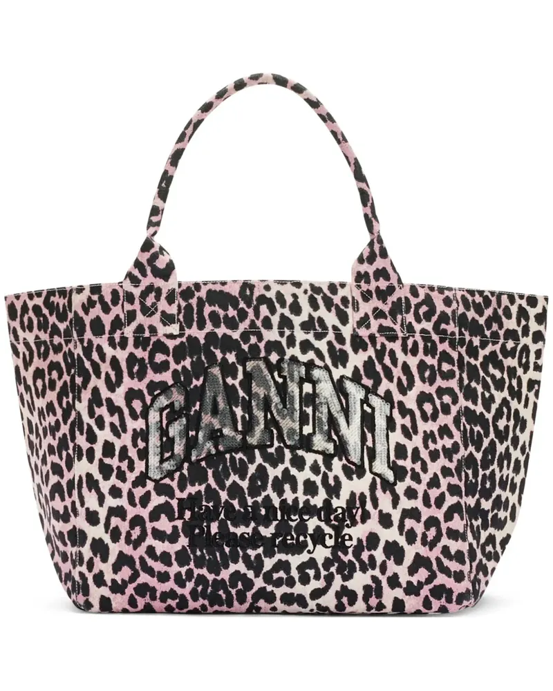 Ganni Tote Bag mit Animal-Print - Rosa Rosa