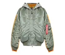x Alpha Industries Bomberjacke mit Kapuze - Grün