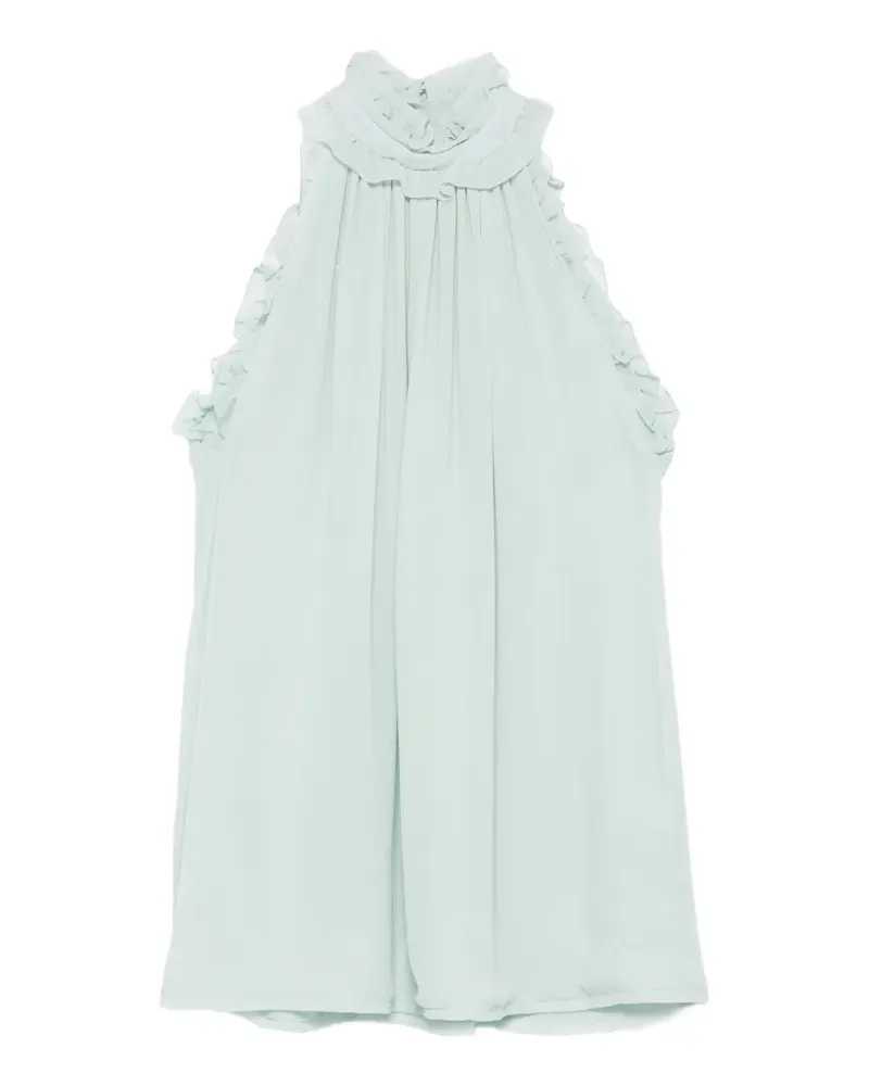 COSTARELLOS ruffled halterneck top - Grün Grün