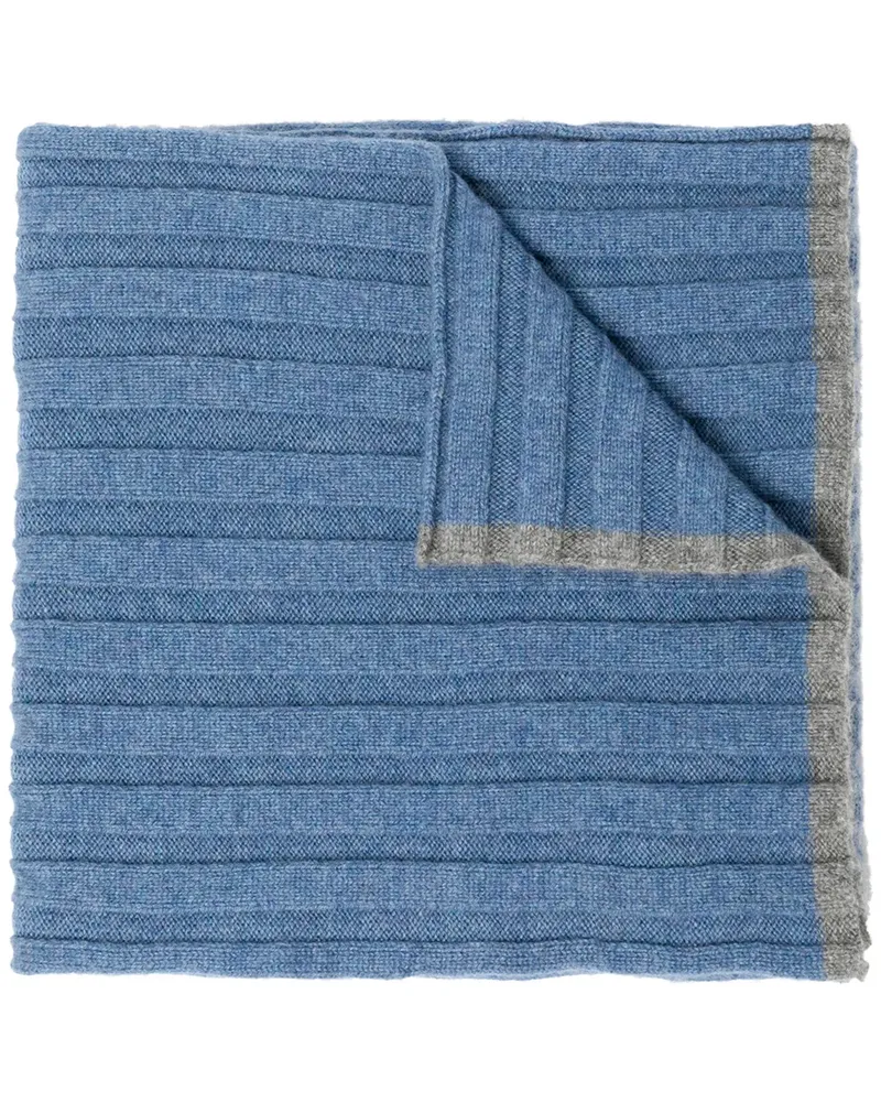 Brunello Cucinelli Gerippter Kaschmirschal - Blau Blau