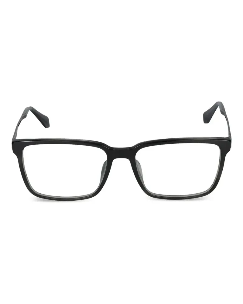 Police Eckige Brille in Hornoptik - Schwarz Schwarz