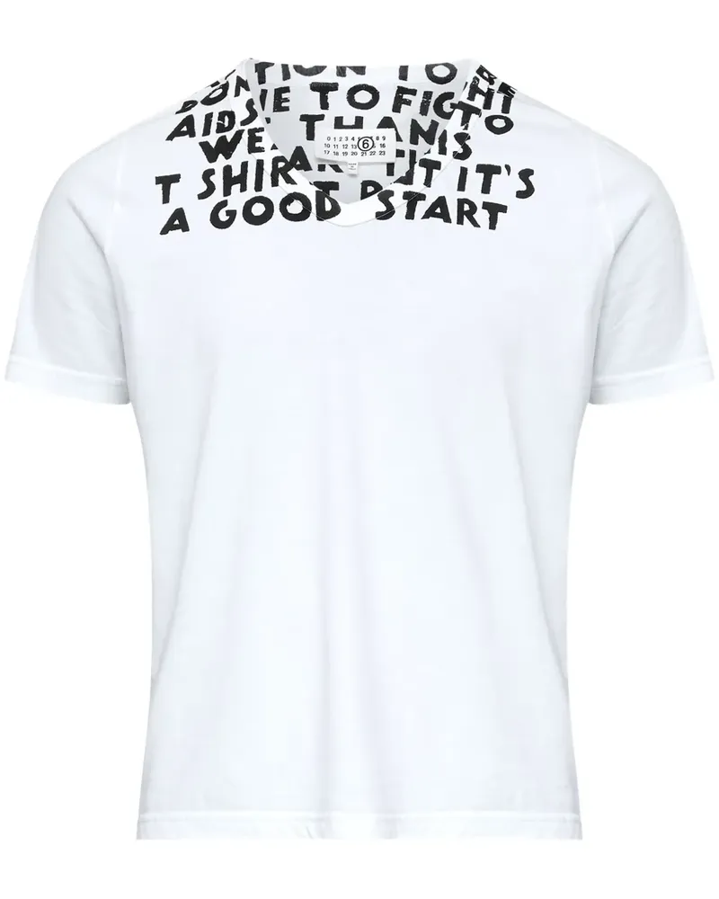 Maison Margiela T-Shirt mit Print - Weiß Weiß
