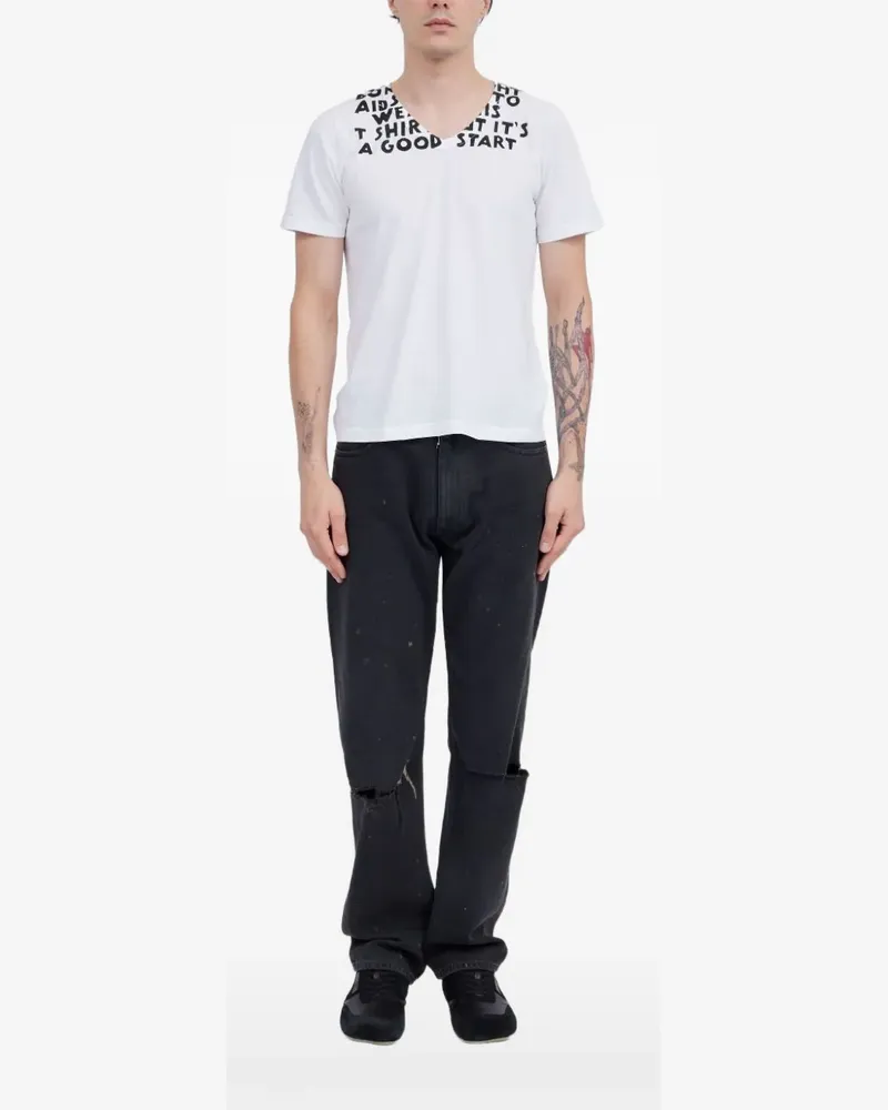 Maison Margiela T-Shirt mit Print - Weiß Weiß