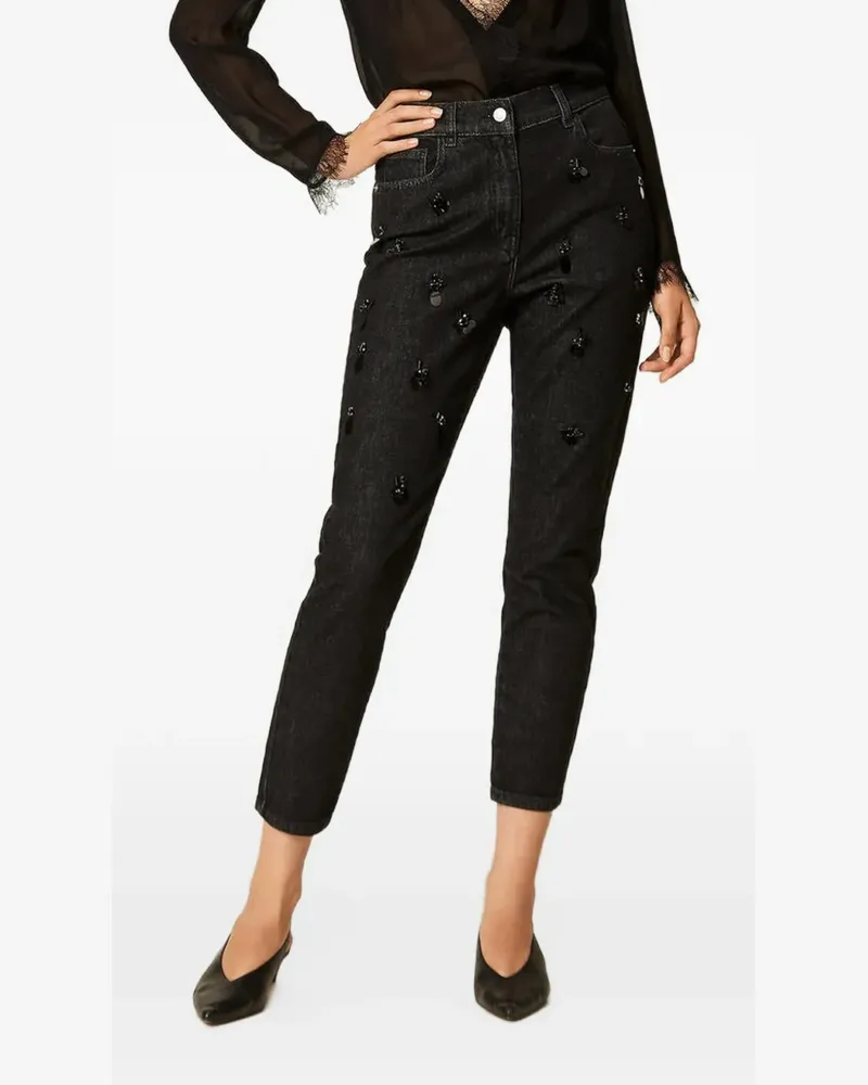 Twin-Set Jeans mit Pailletten - Schwarz Schwarz