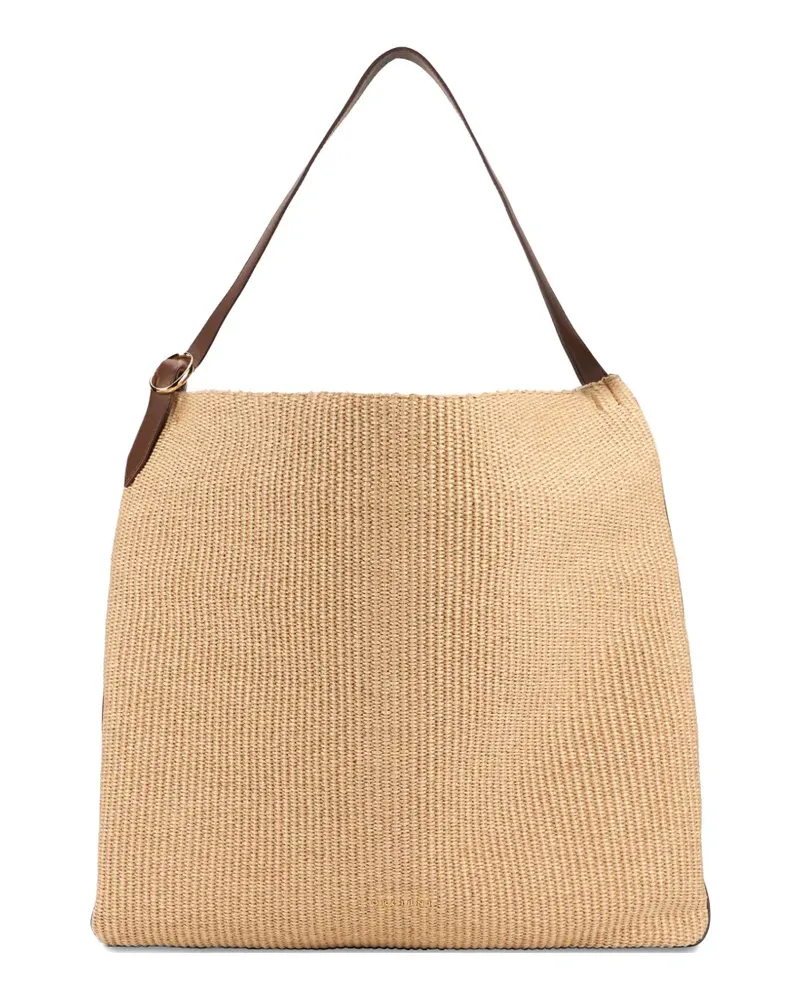 Orciani woven leather-trim tote bag - Nude Nude