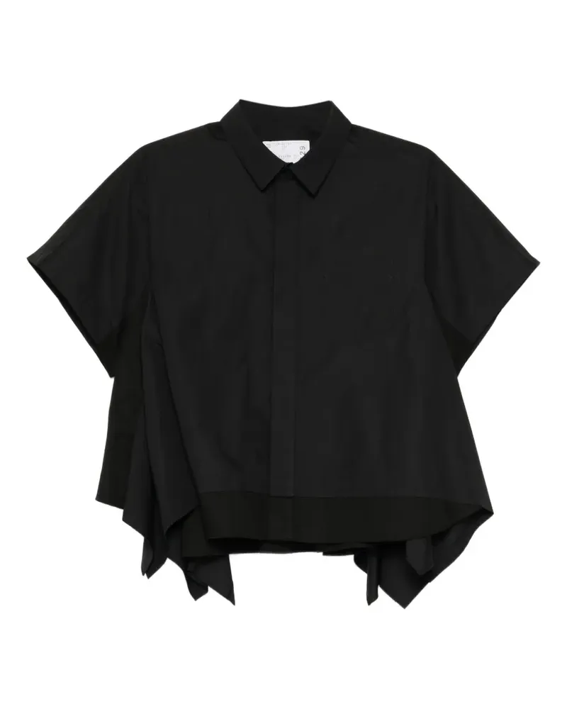 Sacai Ausgestelltes Hemd mit asymmetrischem Saum - Schwarz Schwarz