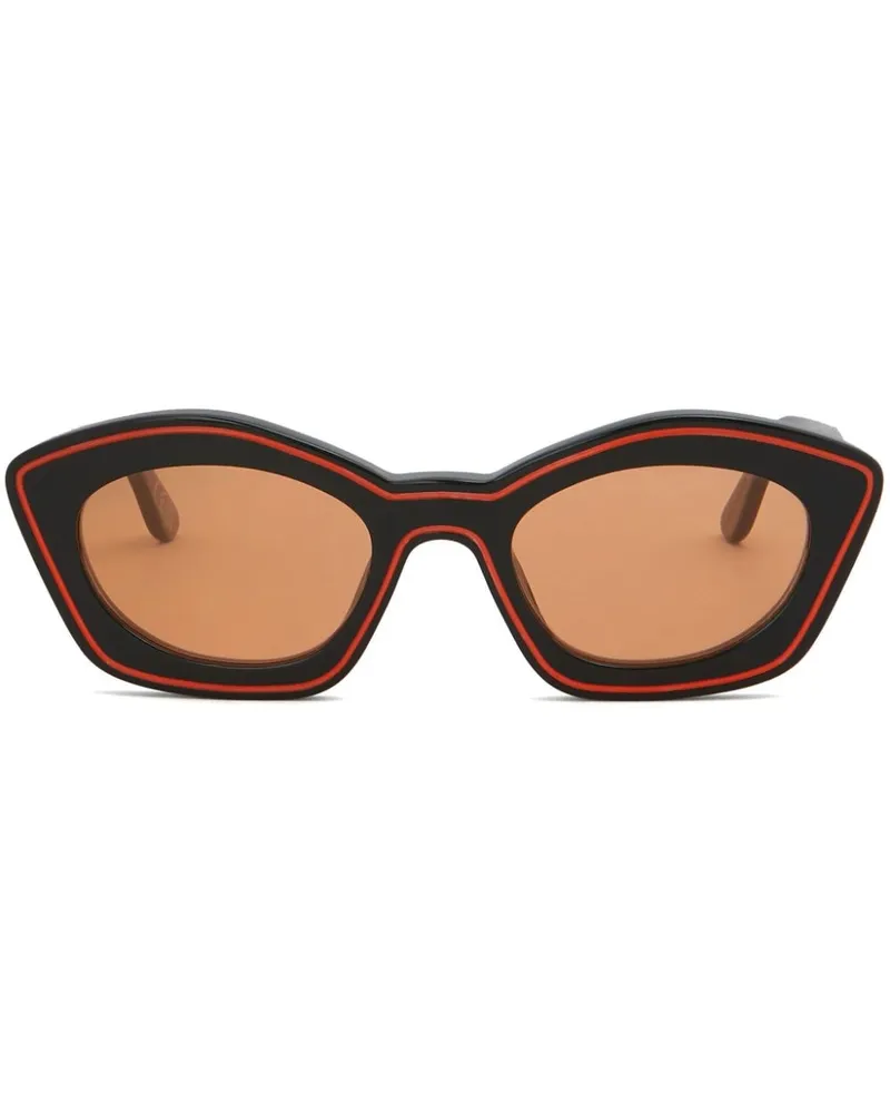 Marni Sonnenbrille mit ovalem Gestell - Schwarz Schwarz