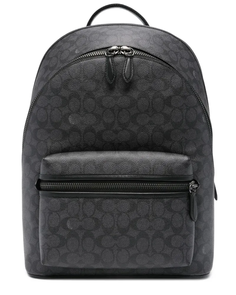 Coach Verstellbarer Rucksack mit Monogramm-Print - Grau Grau