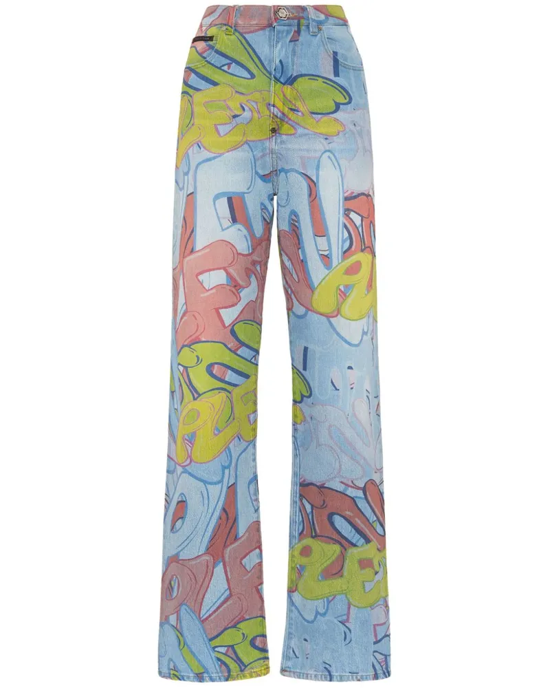 Philipp Plein Palace Fit Bombing Jeans mit weitem Bein - Blau Blau