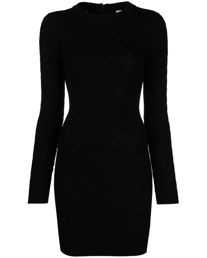 Michael Kors Minikleid aus Monogramm-Jacquard - Schwarz Schwarz
