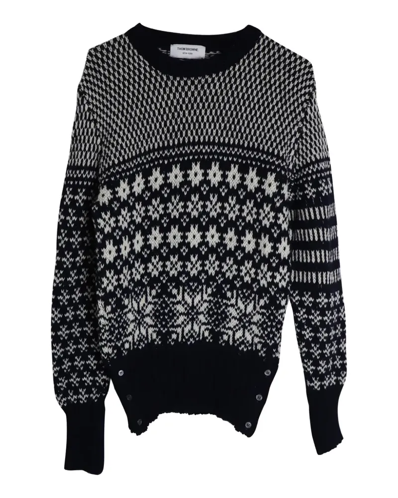 Thom Browne Fair Isle crew-neck sweater - Blau Blau