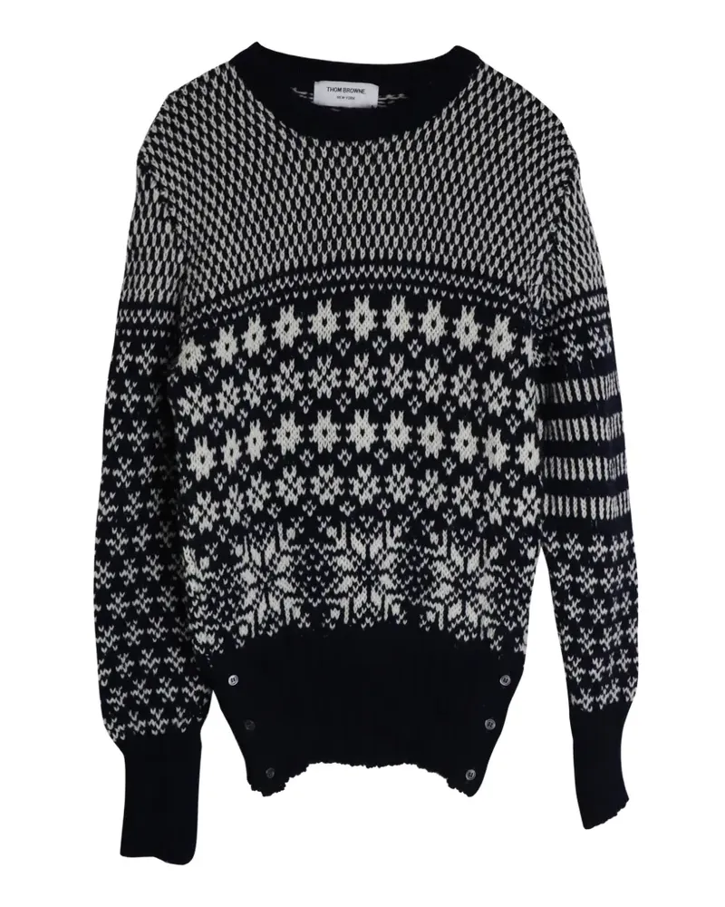 Thom Browne Fair Isle crew-neck sweater - Blau Blau