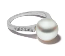 18kt Weißgoldring mit Perlen
