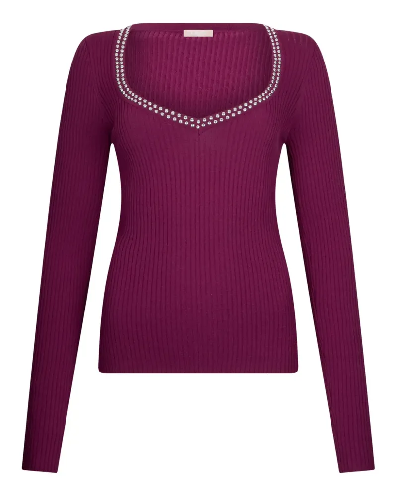 Liu Jo V-neck studded top - Violett Violett