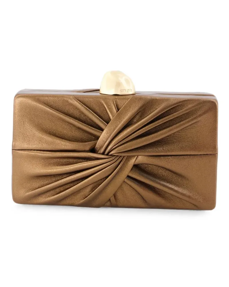 Cult Gaia Lisse knotted leather clutch bag - Braun Braun