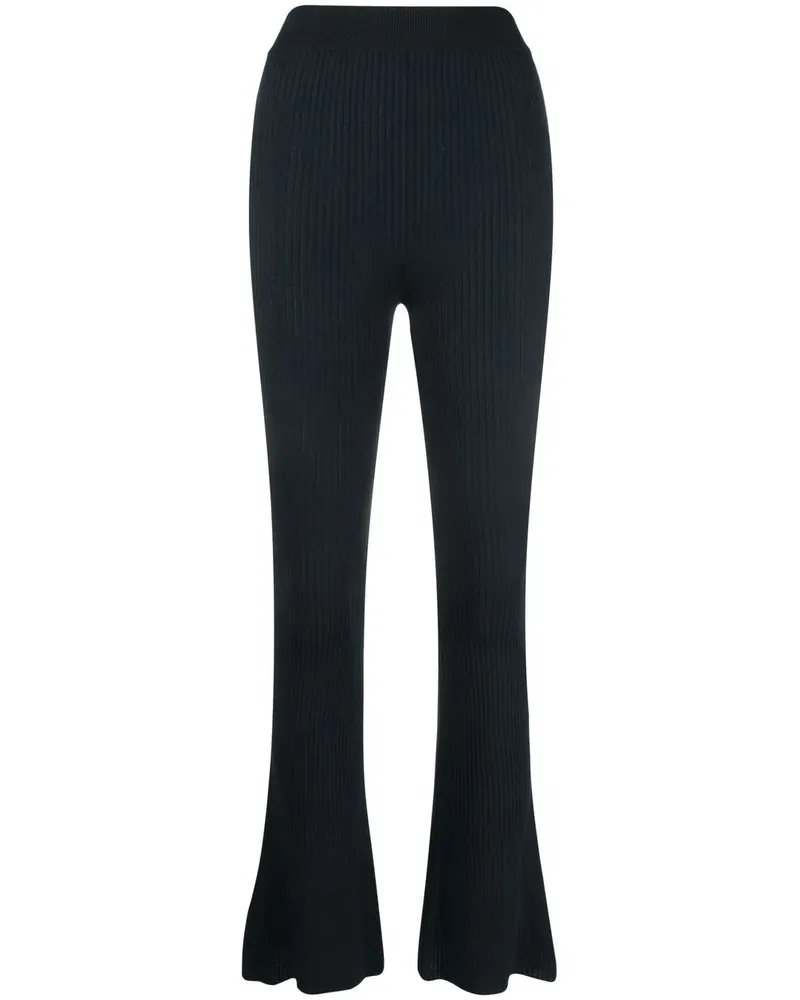 Stella McCartney Gerippte Schlaghose - Blau Blau