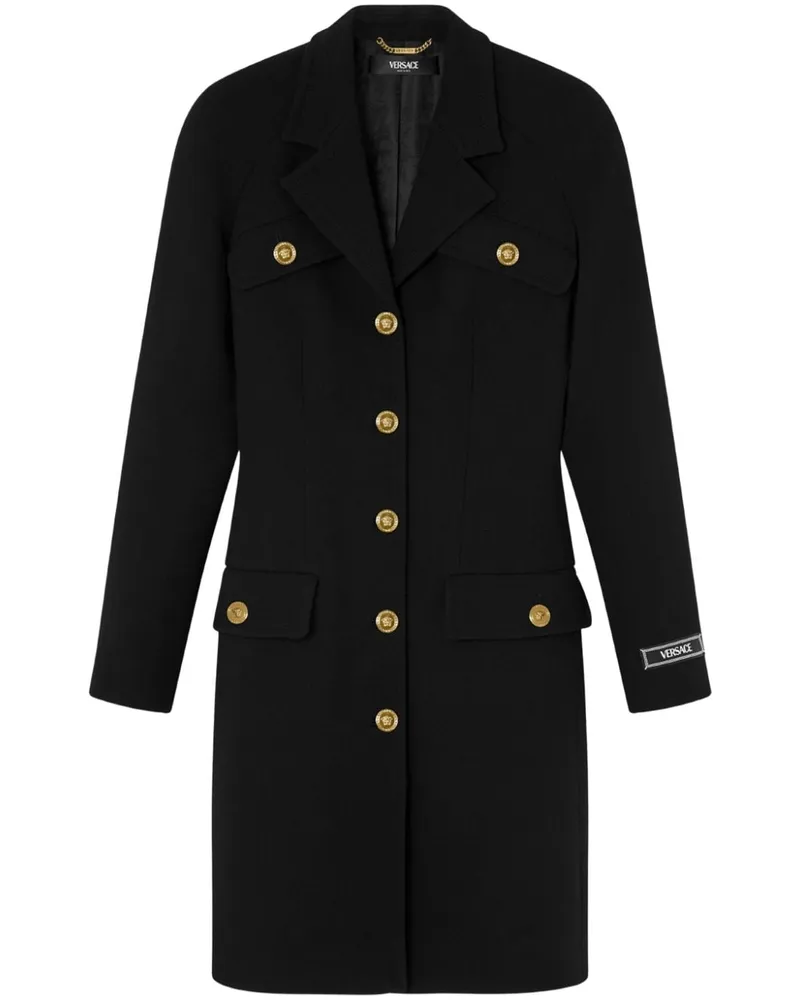 Versace Raglanmantel aus Wollgemisch - Schwarz Schwarz