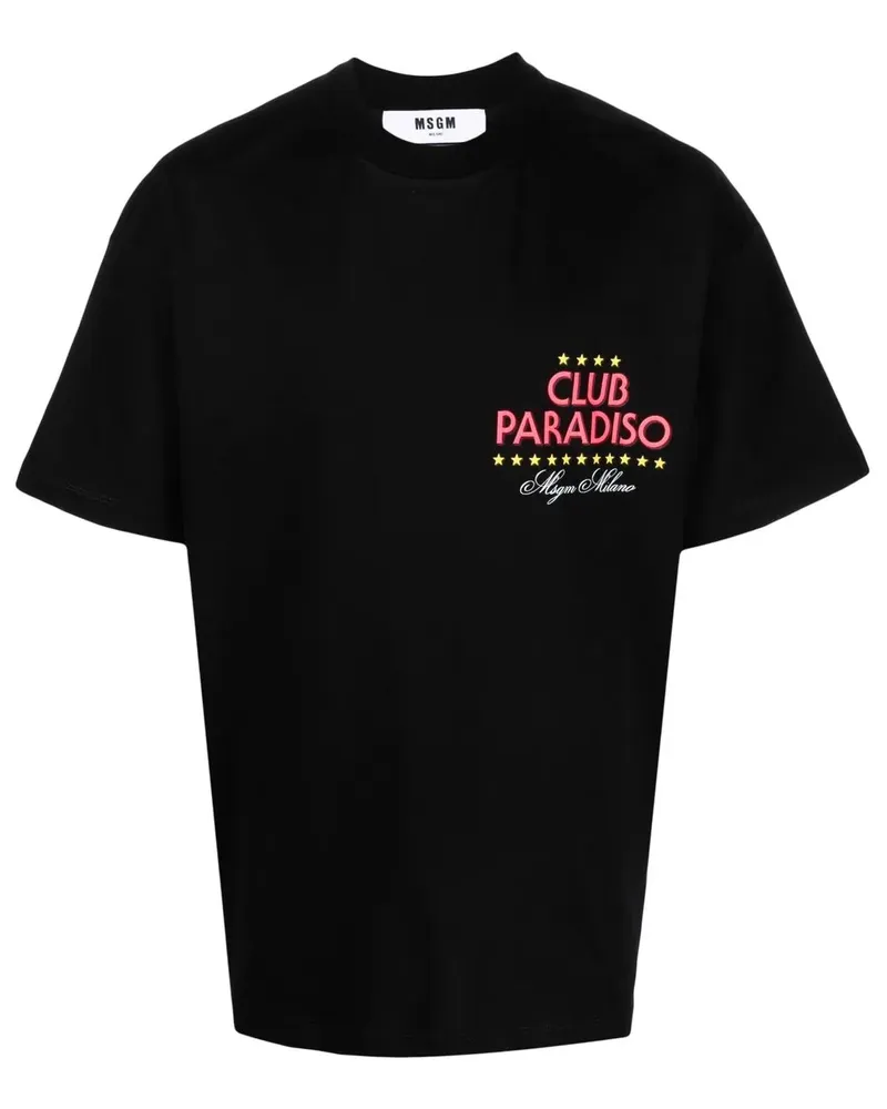 MSGM T-Shirt mit Logo-Print - Schwarz Schwarz