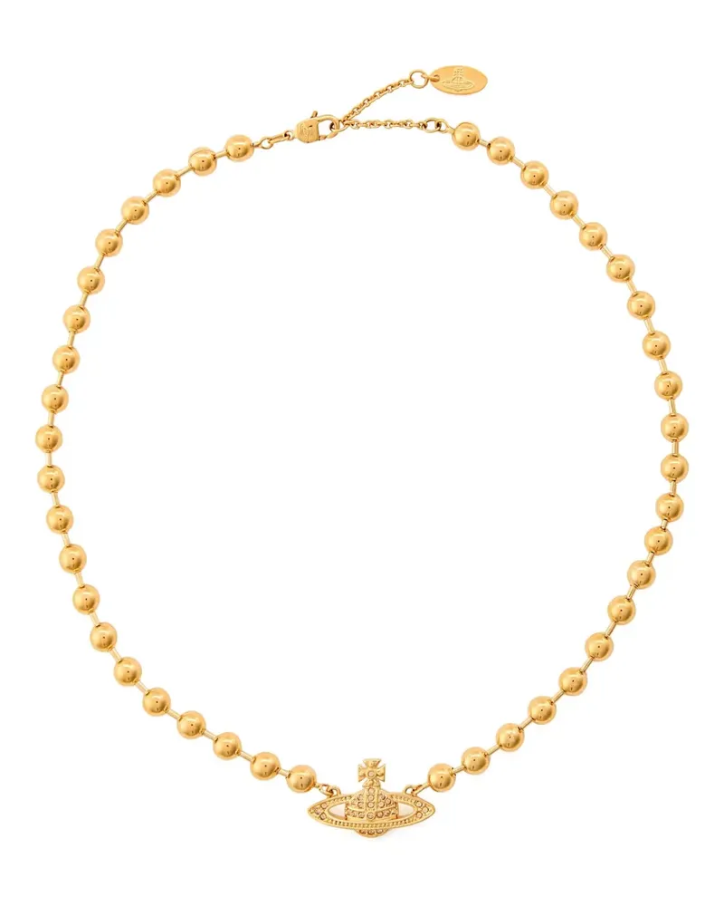Vivienne Westwood Thames mini bas-relief ball-chain necklace - Gold Gold