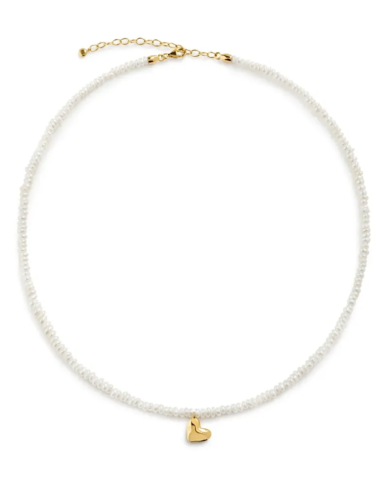 Monica Vinader Heart Mini Perlenkette - Gold Gold