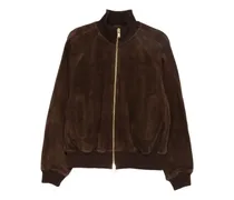 Wildlederjacke mit Reißverschluss - Braun