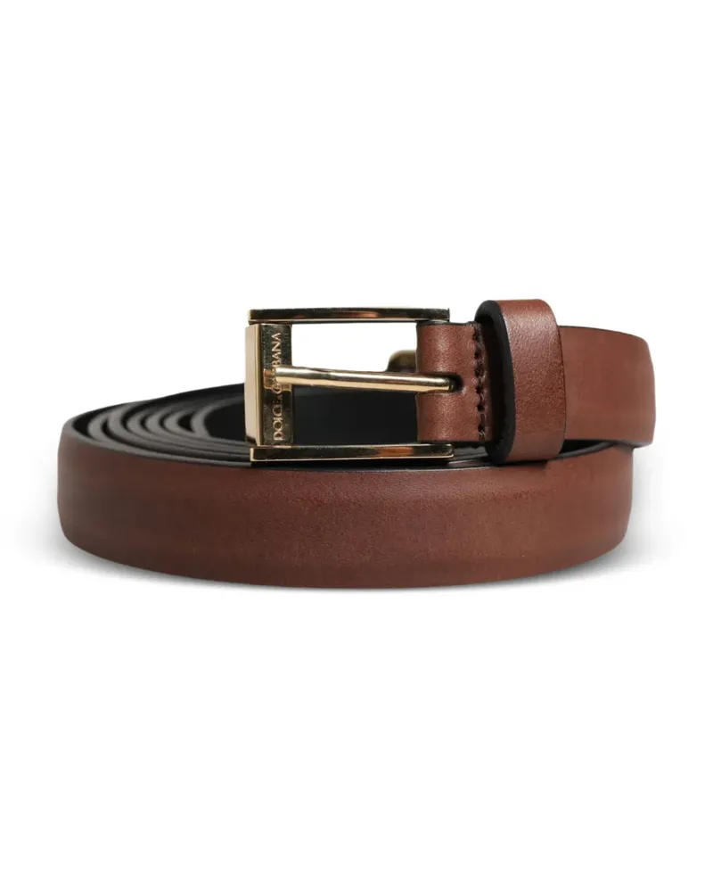 Dolce & Gabbana Gürtel mit Logo-Gravur - Braun Braun
