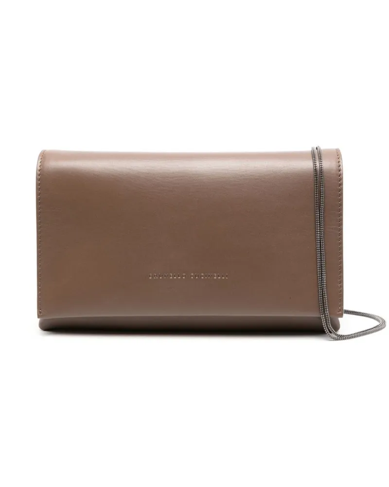 Brunello Cucinelli Umhängetasche mit Logo-Prägung - Braun Braun