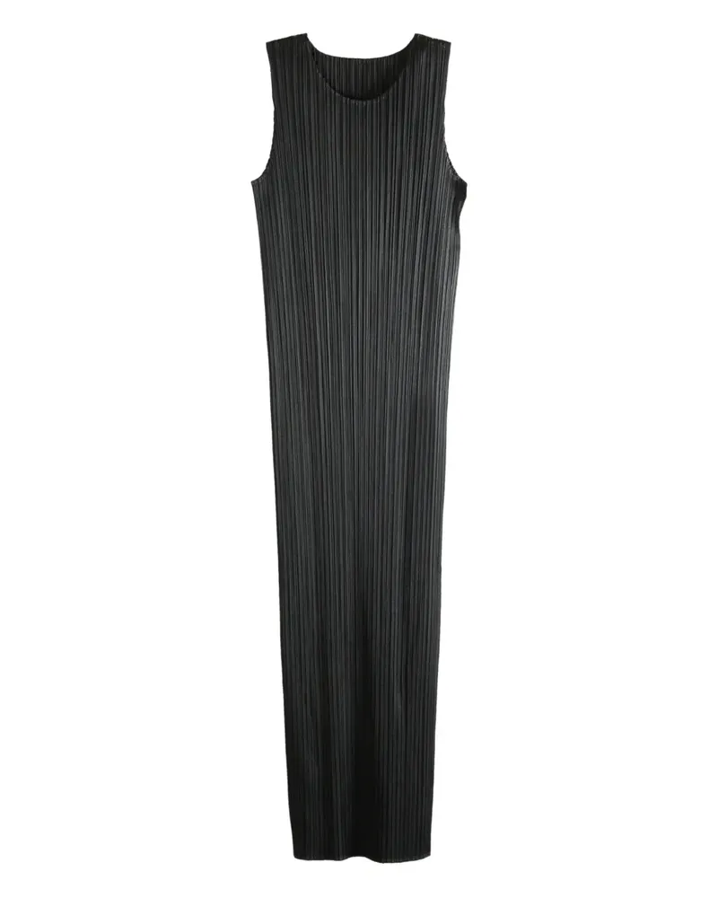Issey Miyake pleated sleeveless midi dress - Schwarz Schwarz