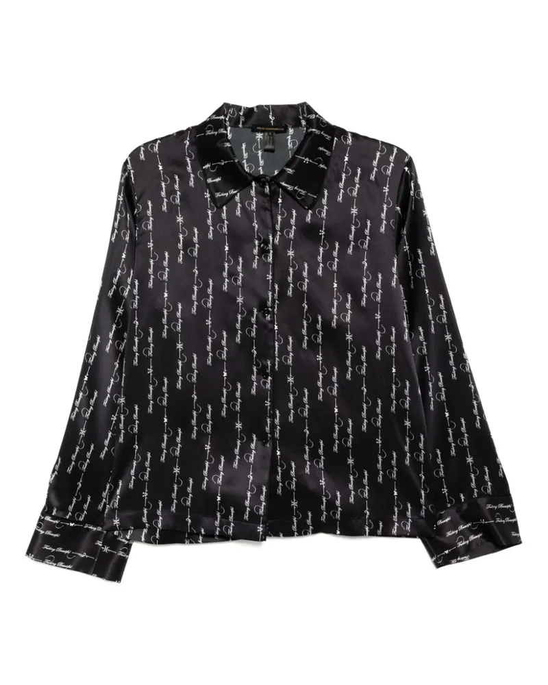 Kiki De Montparnasse F Beautiful Pyjama-Oberteil aus Seide - Schwarz Schwarz