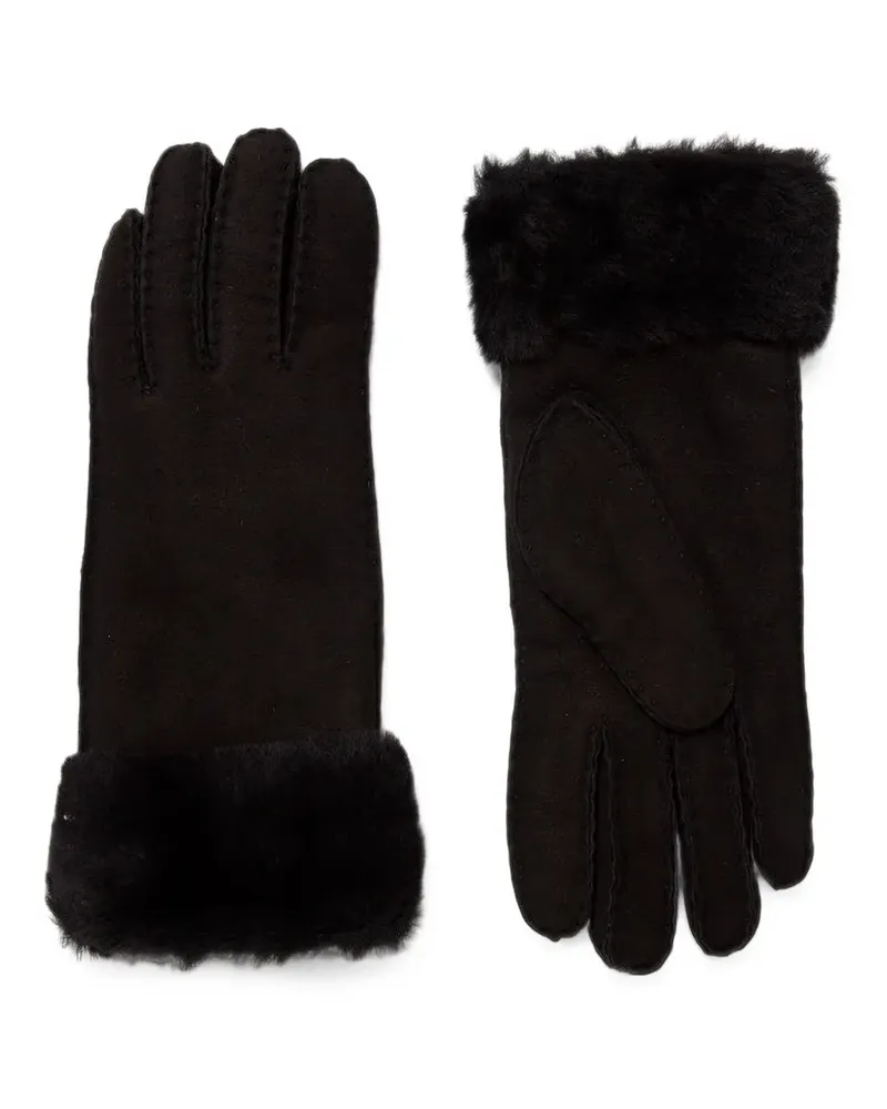 EMU Apollo Bay Wildlederhandschuhe mit Shearling-Besatz - Schwarz Schwarz