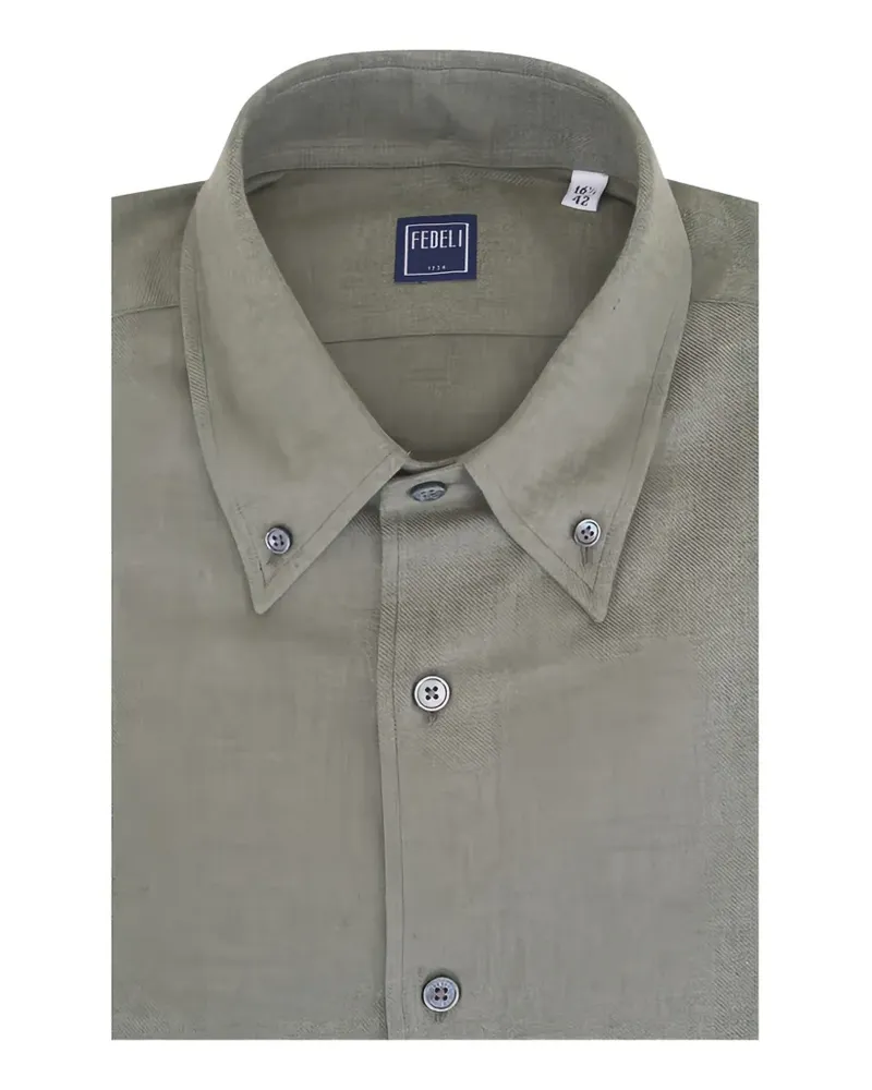 Fedeli Hemd mit Button-down-Kragen - Blau Blau