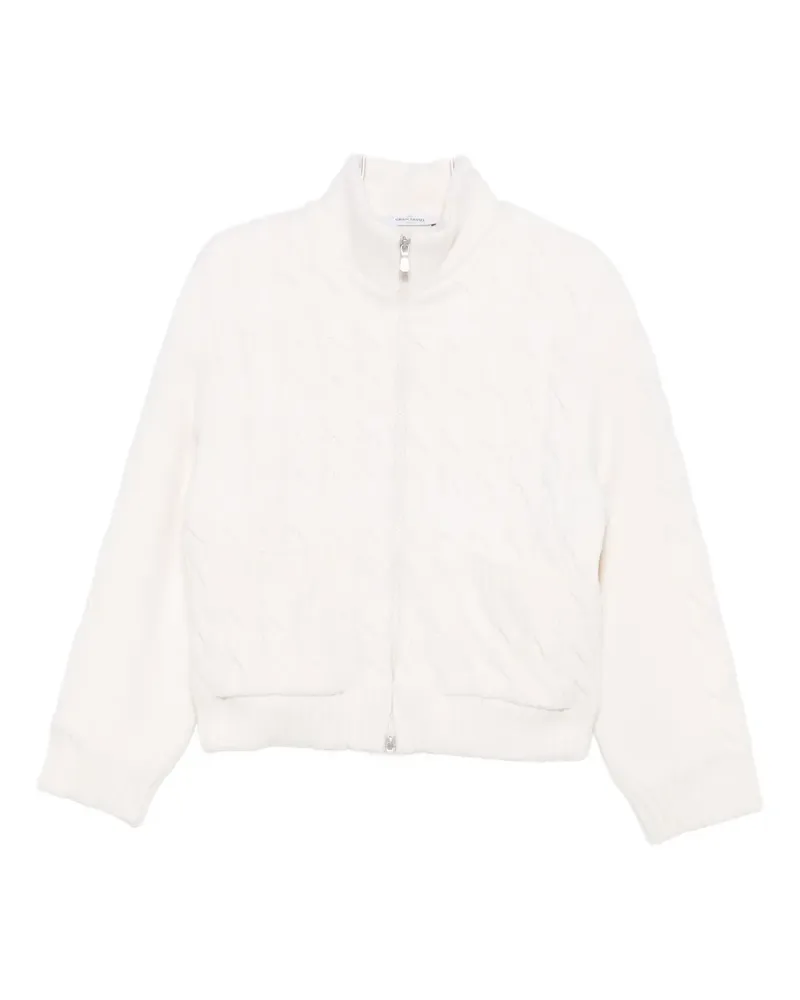 Gran Sasso cable-knit zip jacket - Weiß Weiß