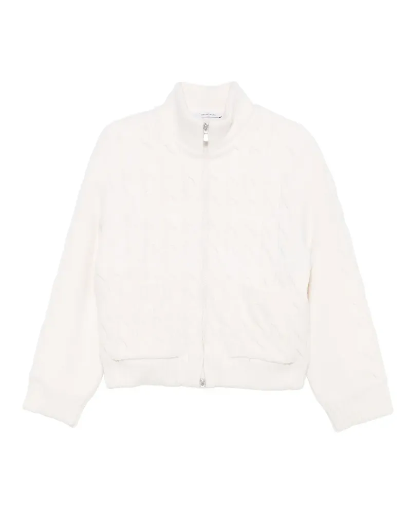 Gran Sasso Jacke mit Zopfmuster - Weiß Weiß