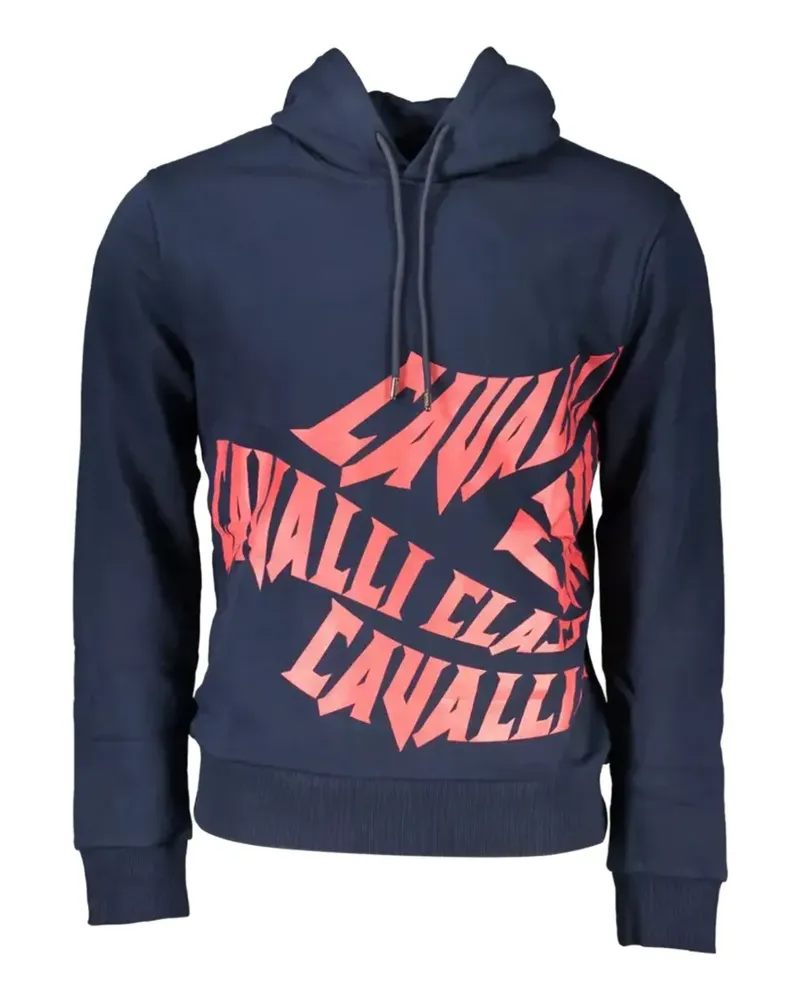 Roberto Cavalli logo-print hoodie - Blau Blau