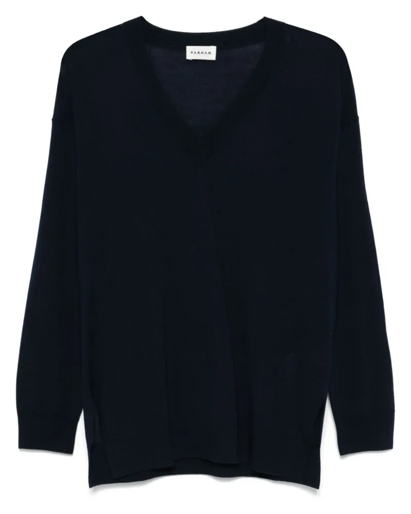 P.A.R.O.S.H. P.A.R.O H. Pullover mit V-Ausschnitt - Blau Blau
