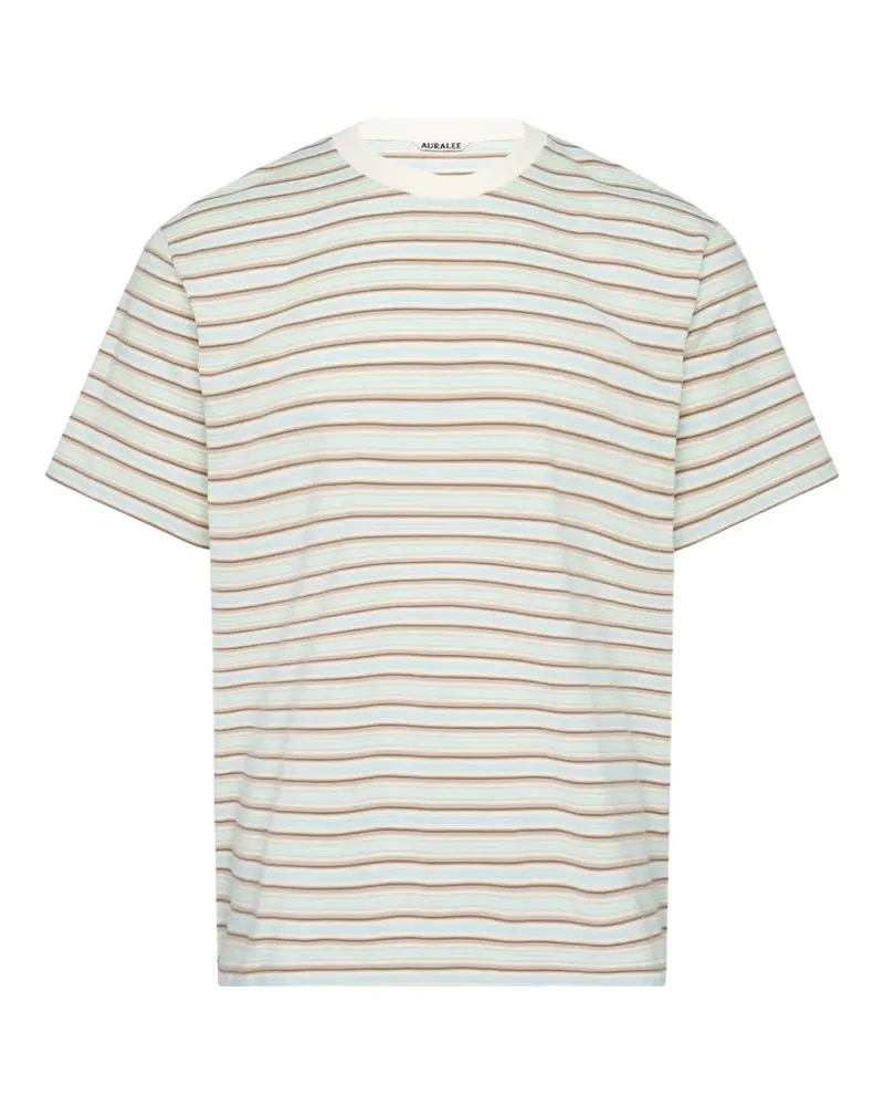 AURALEE gradient-stripe jersey T-shirt - Nude Nude