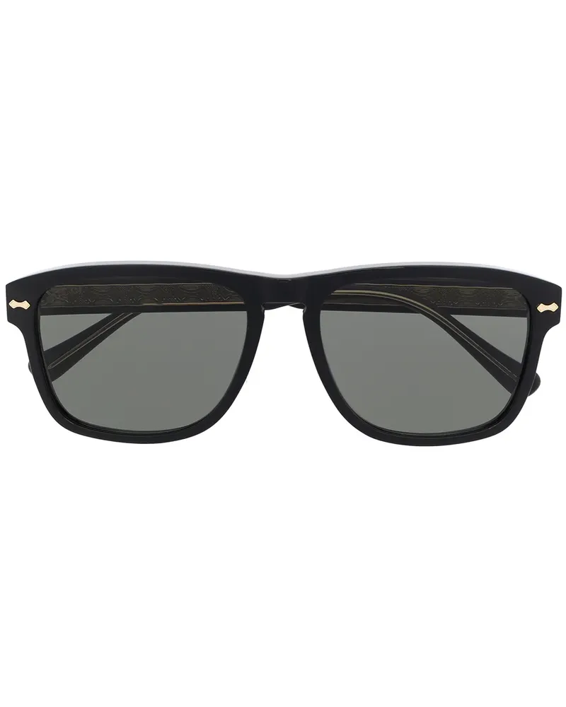 Gucci Sonnenbrille mit eckigem Gestell - Schwarz Schwarz