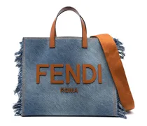 Fendi Jeans-Shopper mit Fransen Blau