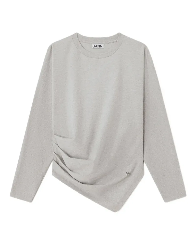 Ganni Bluse aus drapiertem Jersey - Grau Grau
