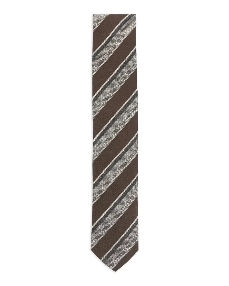 LARDINI striped tie - Braun Braun