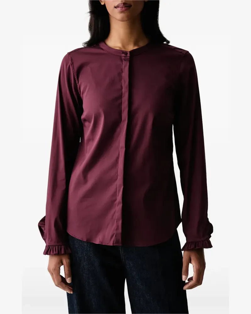 Mos Mosh MMMattie Bluse mit Rüschenbündchen - Rot Rot