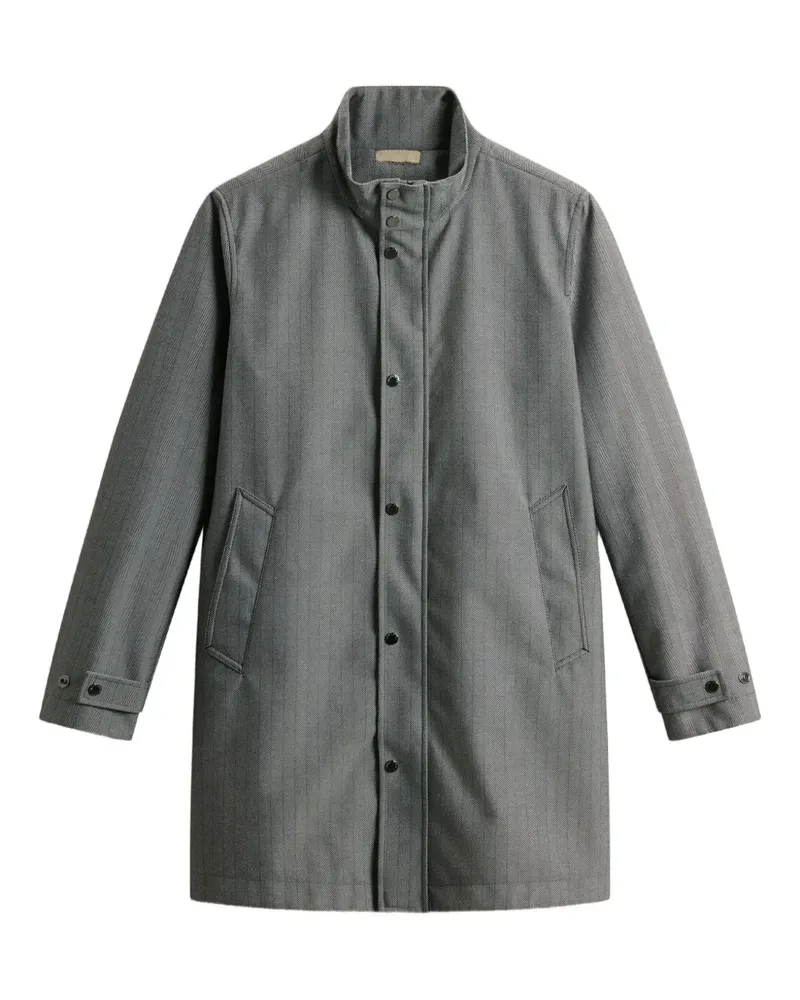 Woolrich herringbone-pattern coat - Grau Grau