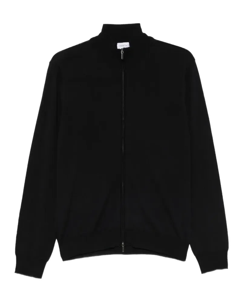 Heritage Gerippter Cardigan mit Reißverschluss - Blau Blau
