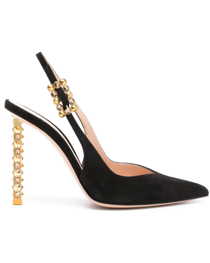 Gianvito Rossi Slingback-Pumps mit Nieten 110mm - Schwarz Schwarz