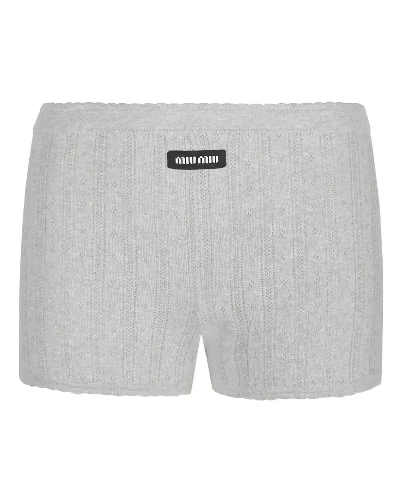 Miu Miu Gerippte Shorts - Grau Grau